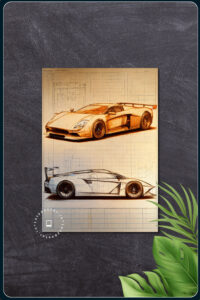 Sport Car Drawing Poster